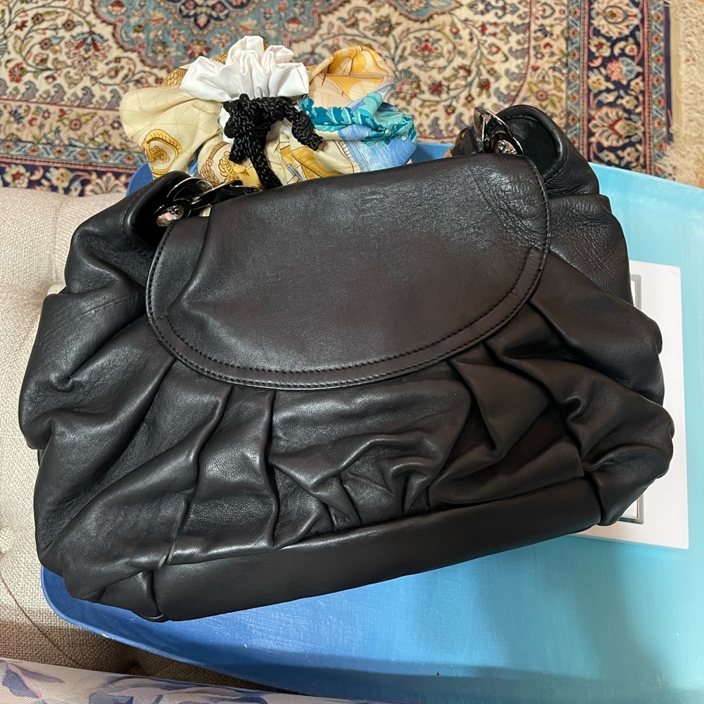 Dior Black Leather Shoulder Bag with Silver-Tone Hardware - Picture 4 of 16